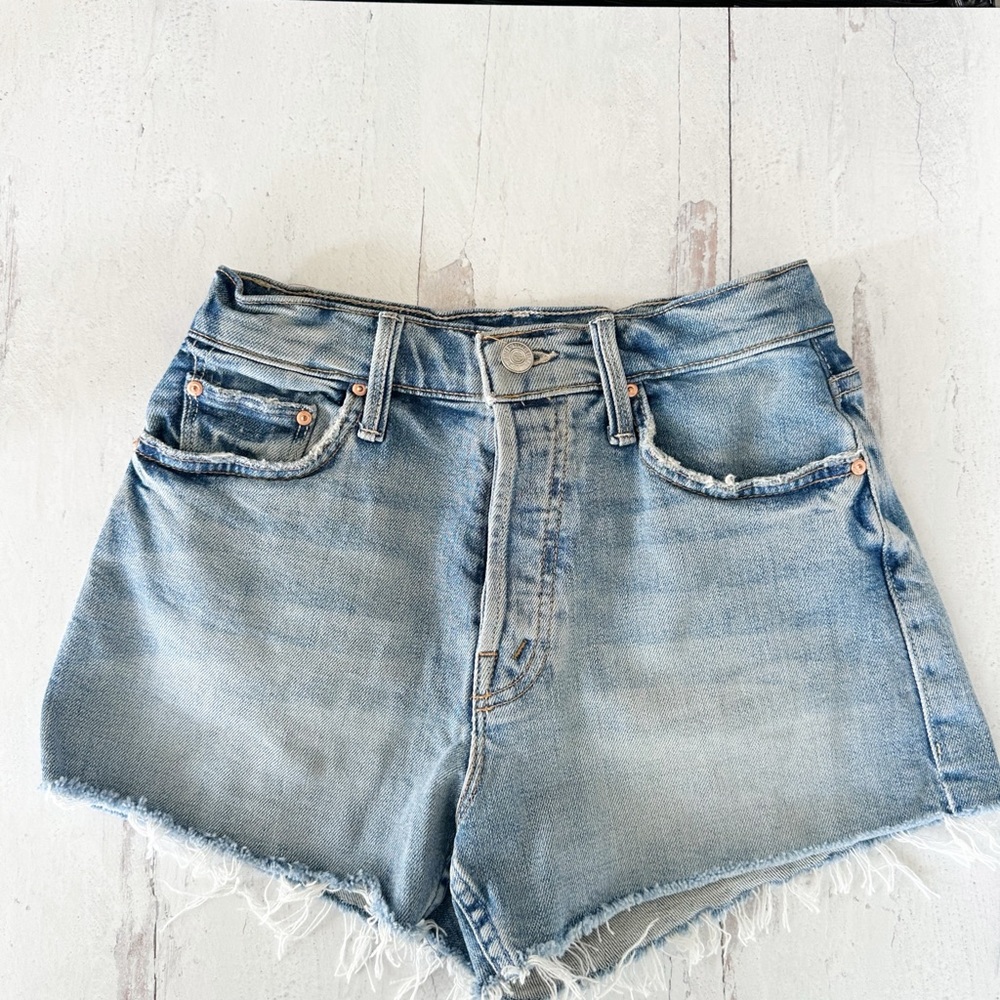 MOTHER • Superior The Tomcat Kick Fray Short I Confess Heart Denim Jeans Short - Picture 2 of 12